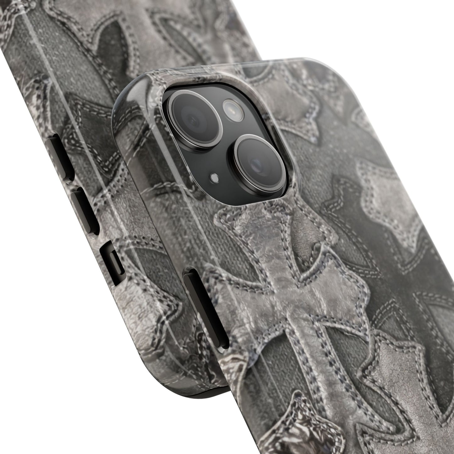 Grey Patchwork Crosses - Protective Phone Case