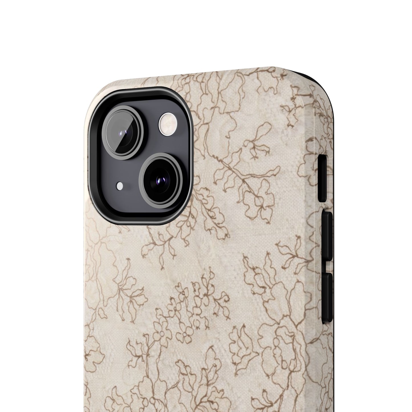 Vintage Beige Lace - Protective Phone Case