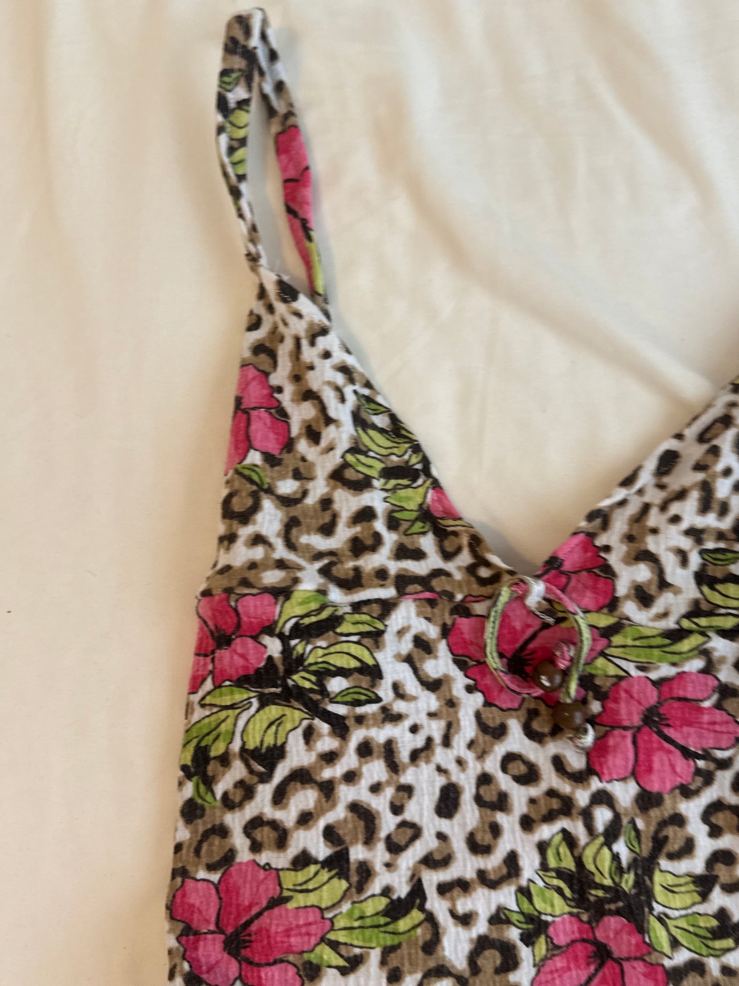 Hibiscus and Animal Print Cami