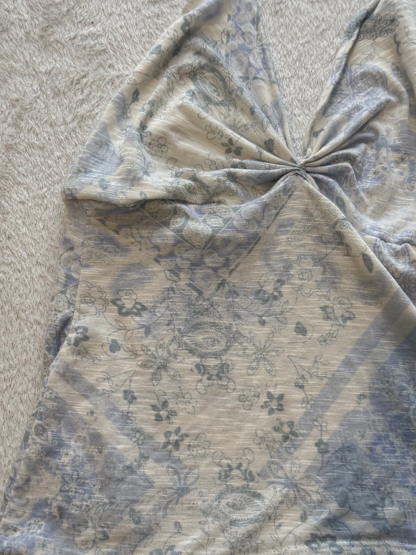 Blue and White Halter Top