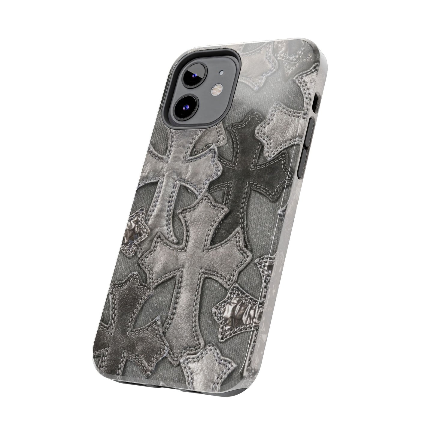 Grey Patchwork Crosses - Protective Phone Case