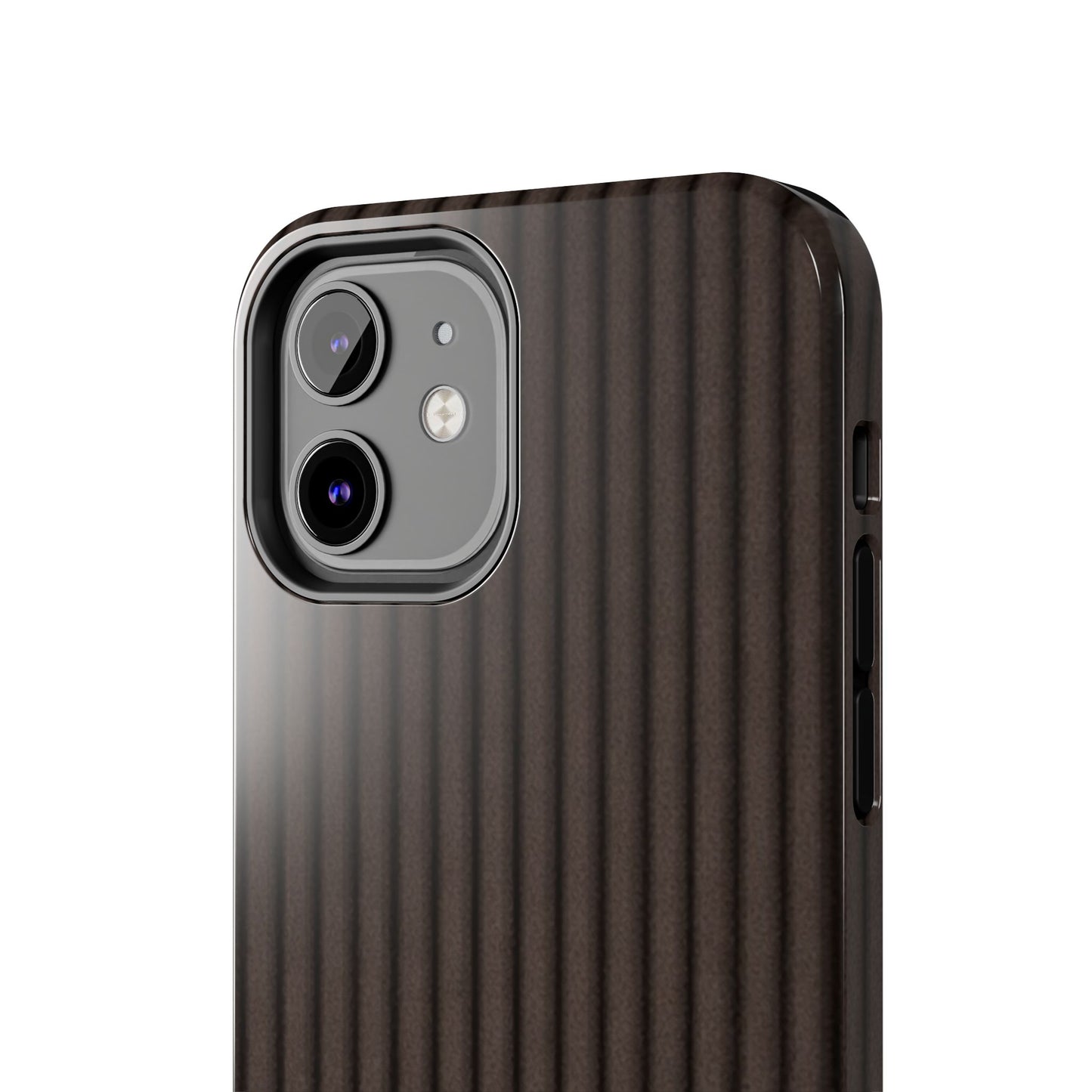 Ribbed Dark Brown Tough Phone Case – Slim Protective Mobile Cover