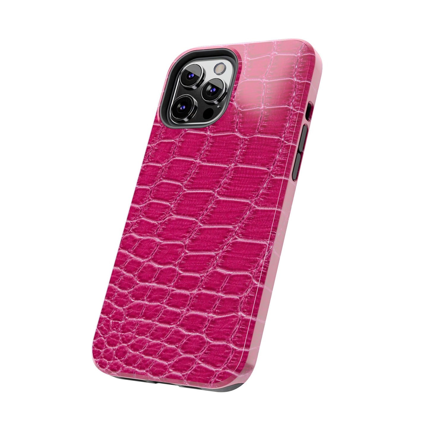 Pink Crocodile Pattern - Protective Phone Case