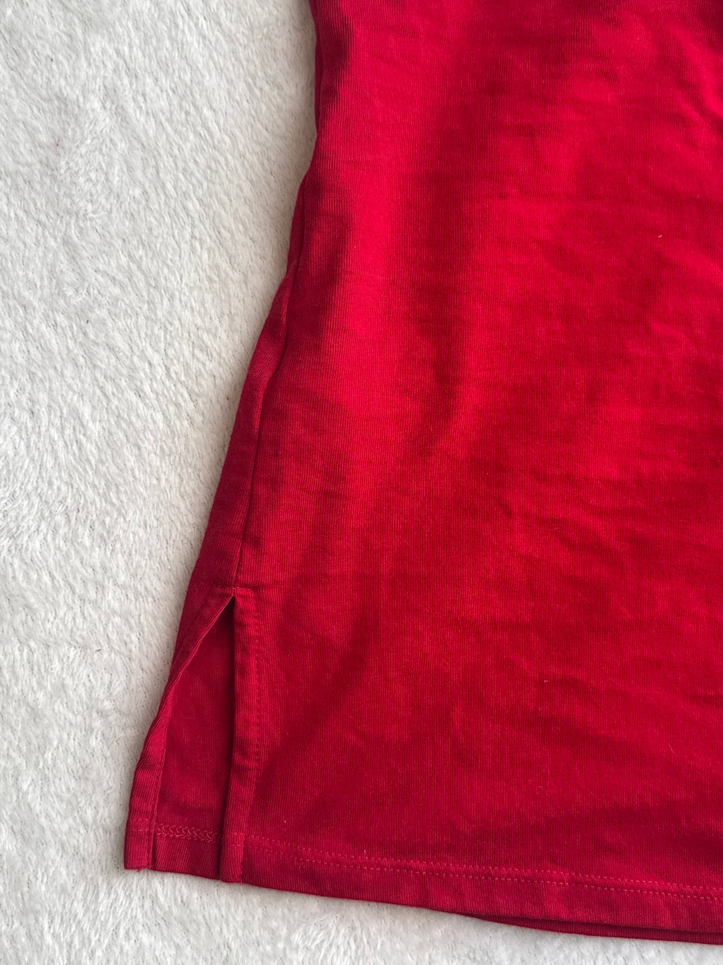 Simple Red Tube Top with Side Slit