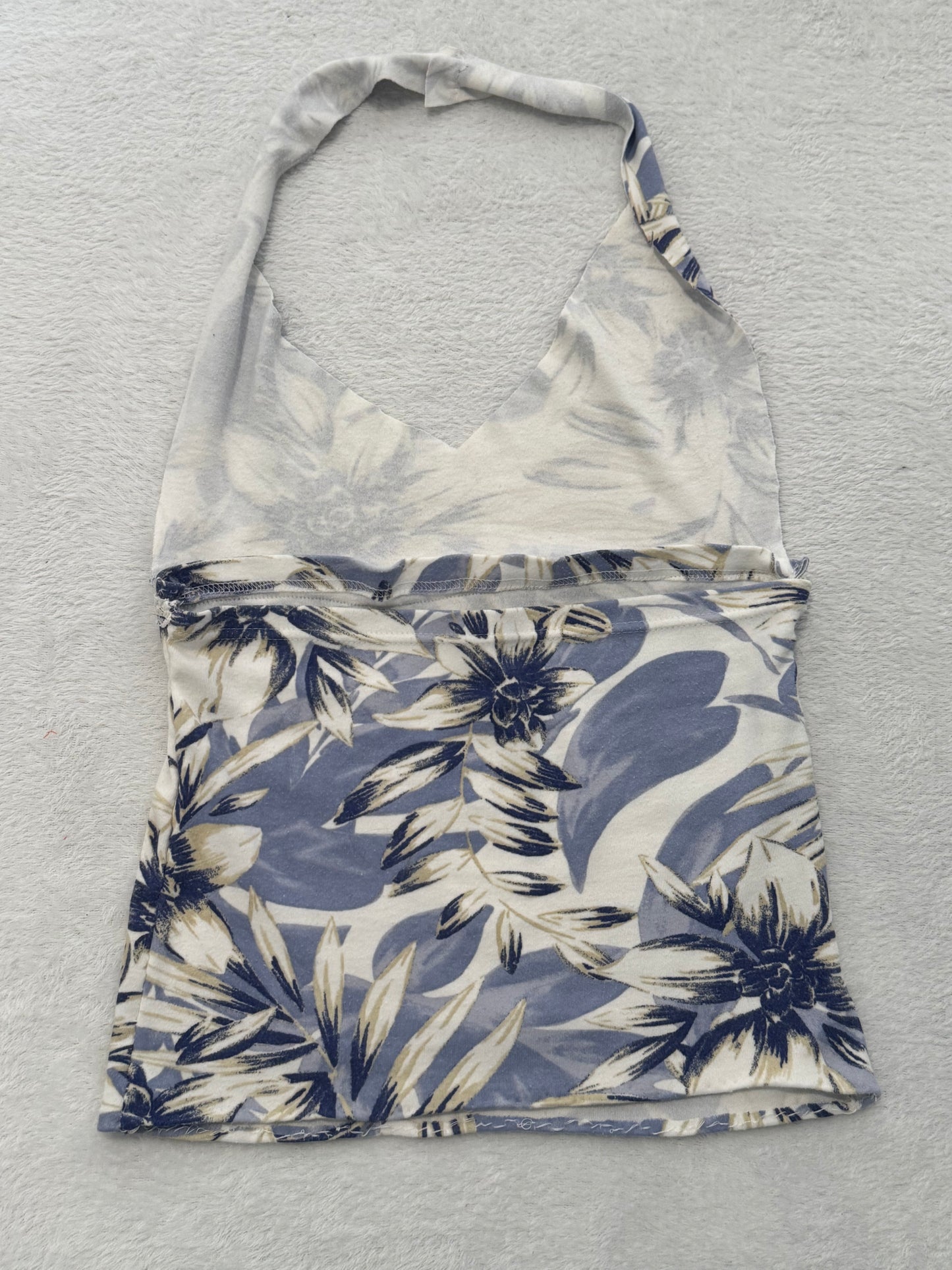 Blue and White Floral Halter Top