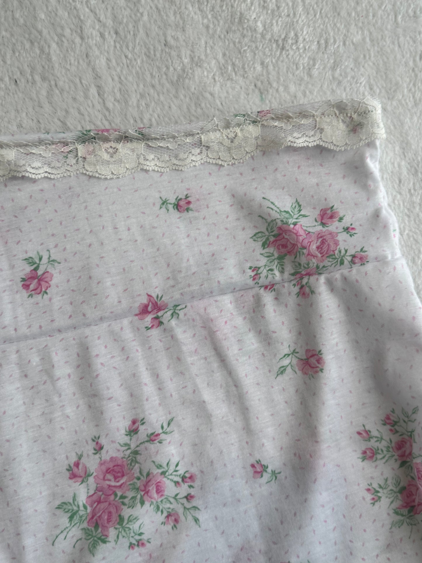 White and Pink Floral Tube Top