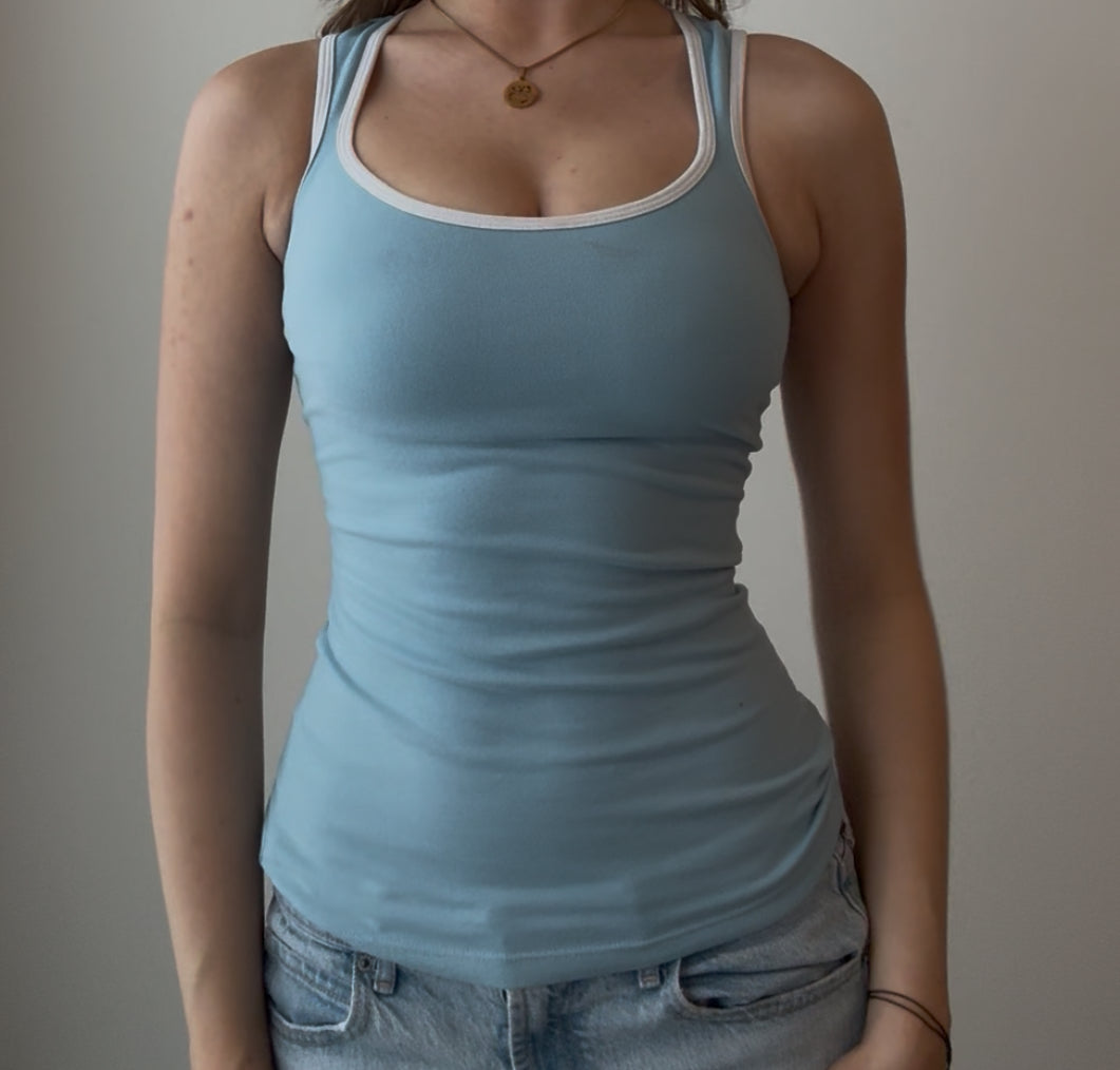 Fitted Blue Tank