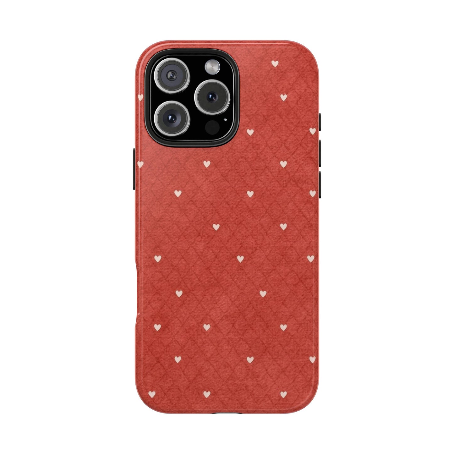 Red Quilted Hearts - Protective Phone Case