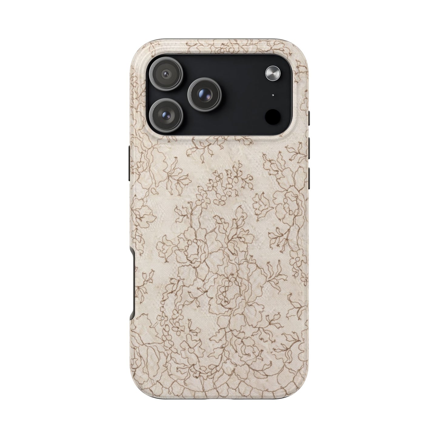 Vintage Beige Lace - Protective Phone Case