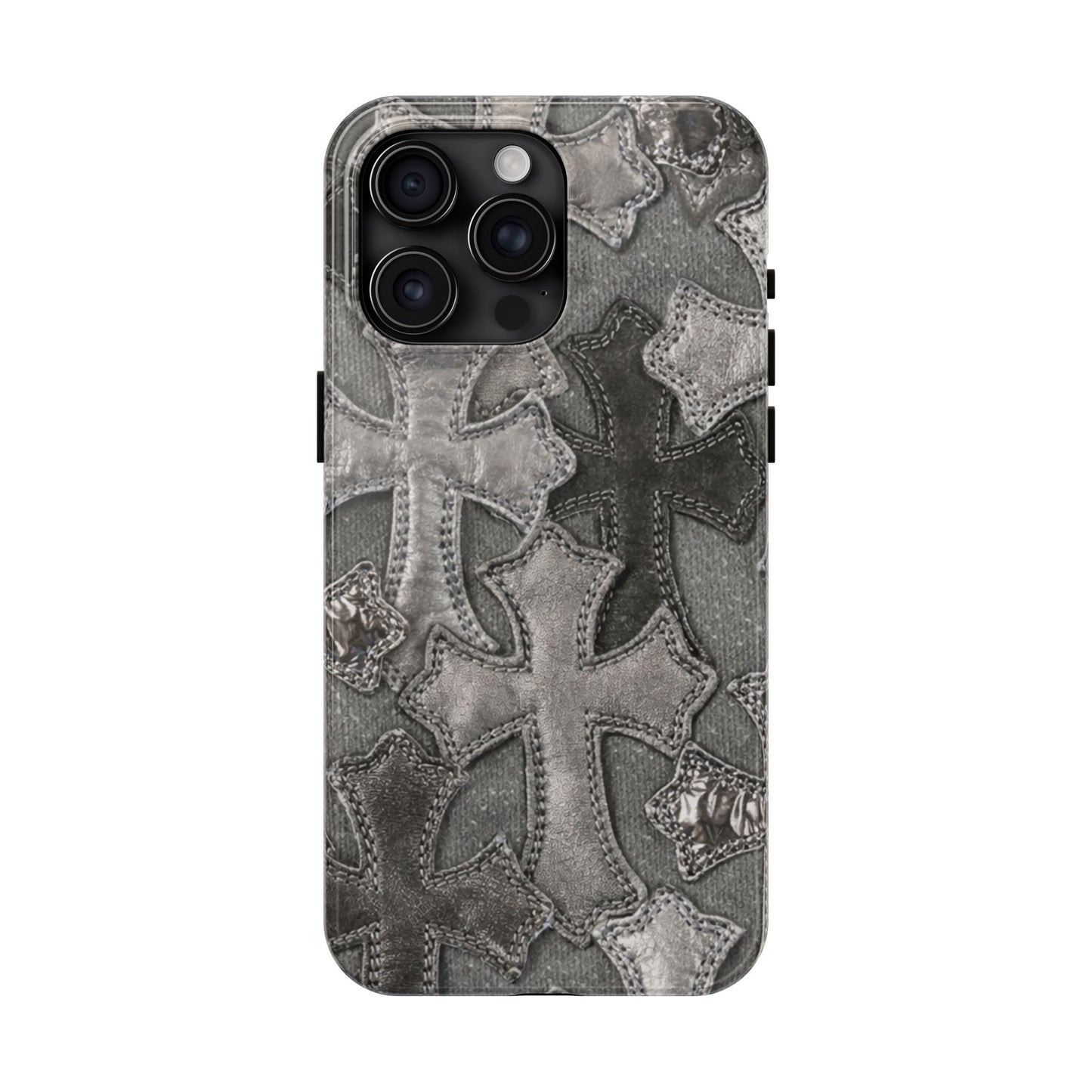 Grey Patchwork Crosses - Protective Phone Case