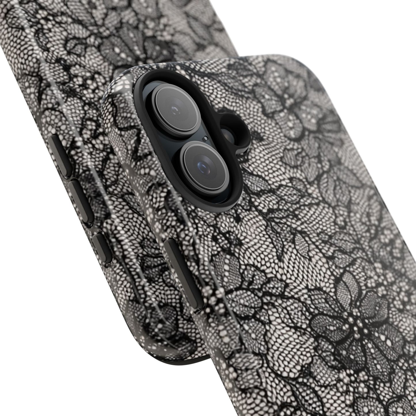 Black Floral Lace - Protective Phone Case