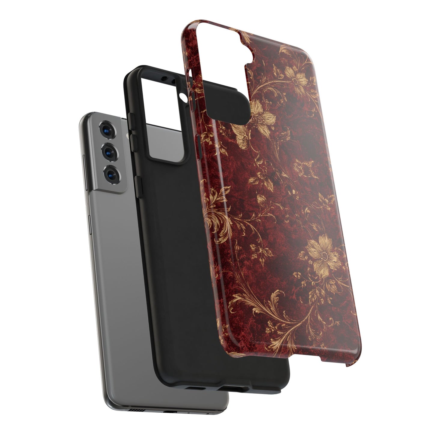 Floral Burgundy - Protective Phone Case
