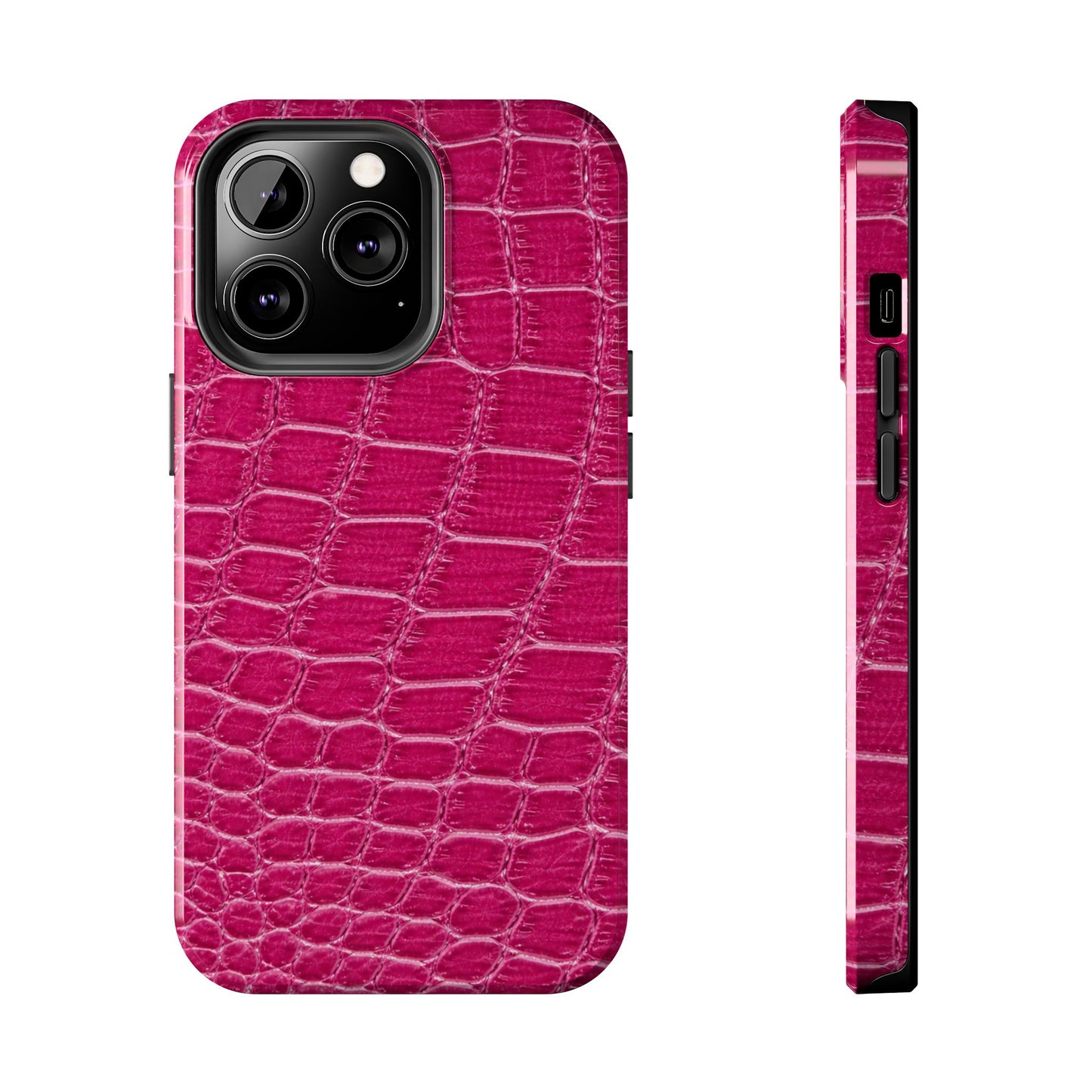Pink Crocodile Pattern - Protective Phone Case