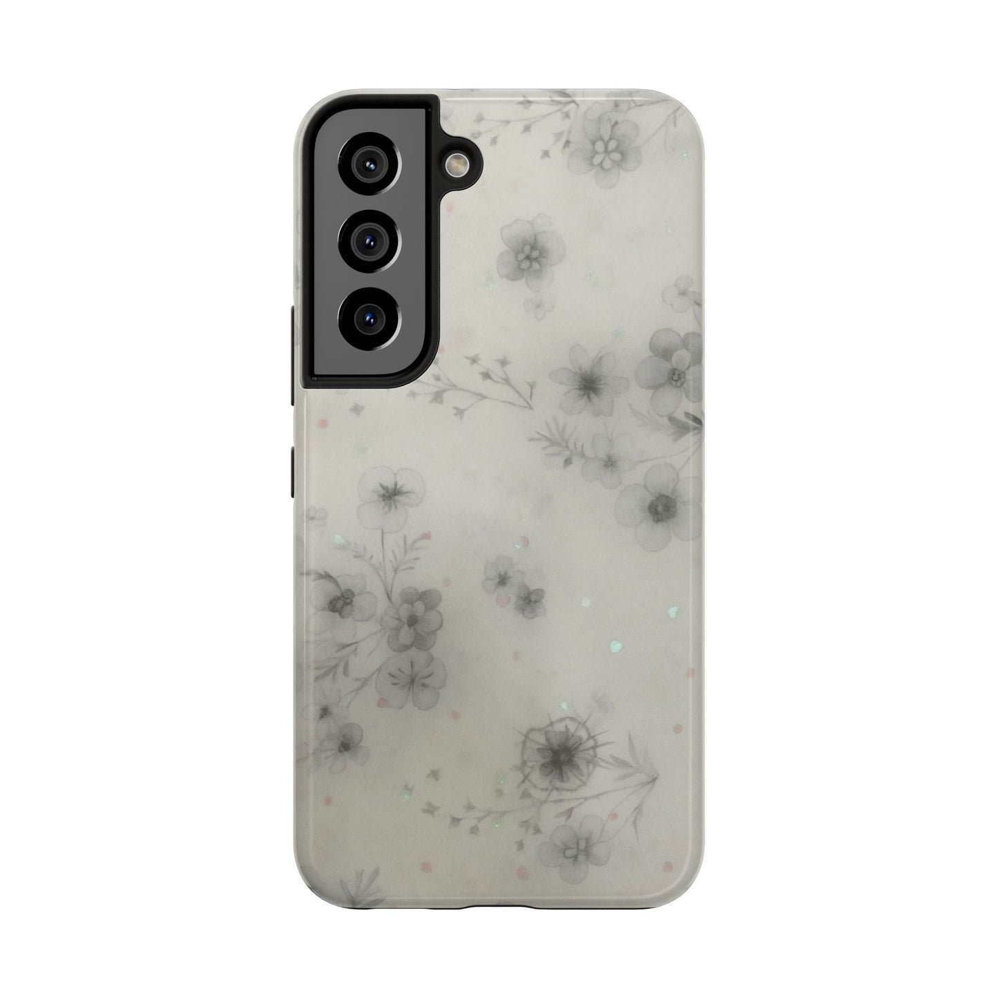 Misty Gray Floral - Protective Phone Case