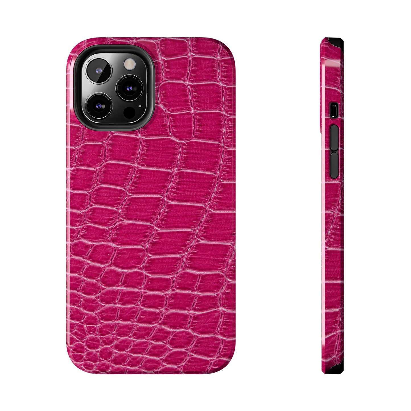 Pink Crocodile Pattern - Protective Phone Case
