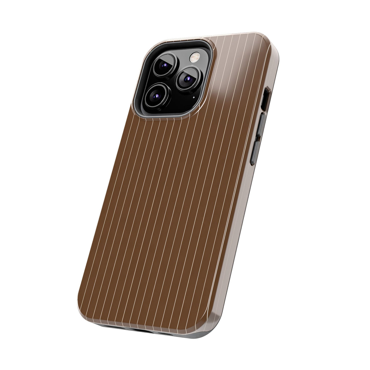 Brown Pinstripe - Protective Phone Case