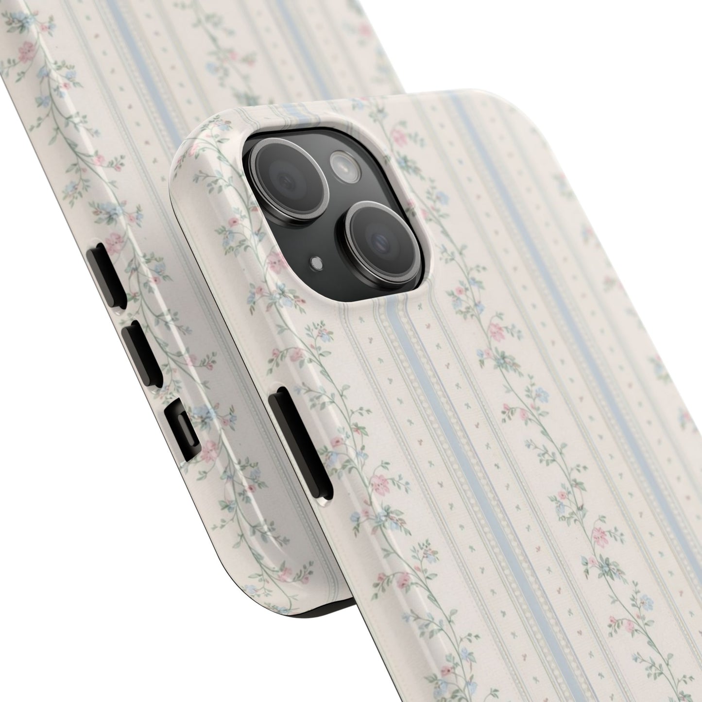 Vintage Floral Stripes - Protective Phone Case