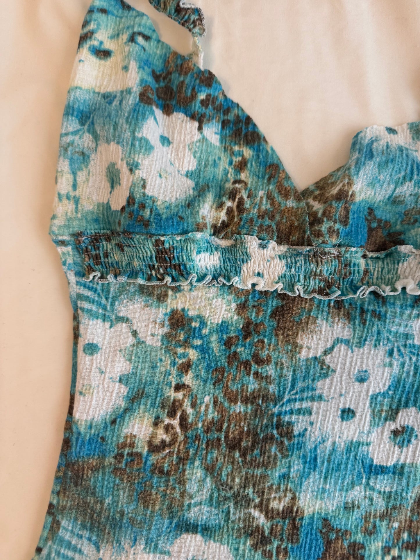 Multicolor Blue Floral Top