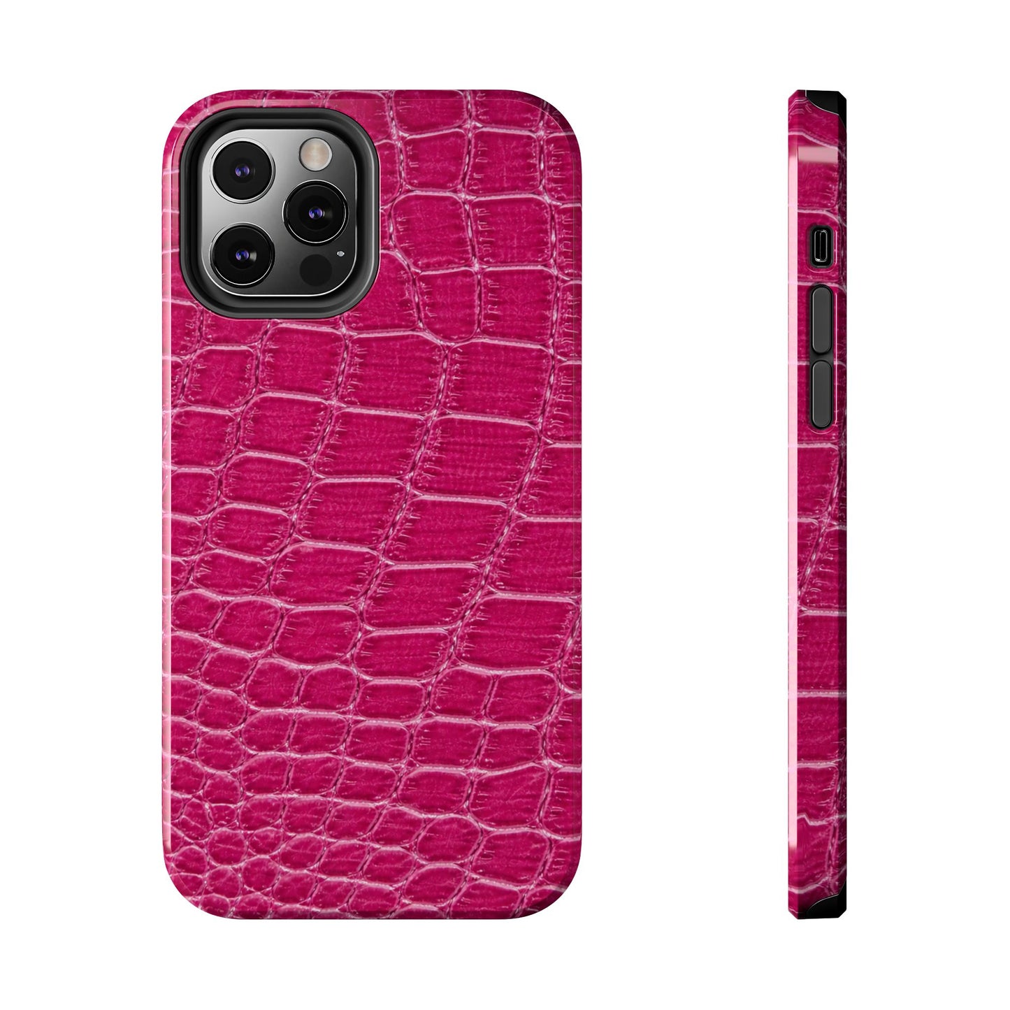 Pink Crocodile Pattern - Protective Phone Case