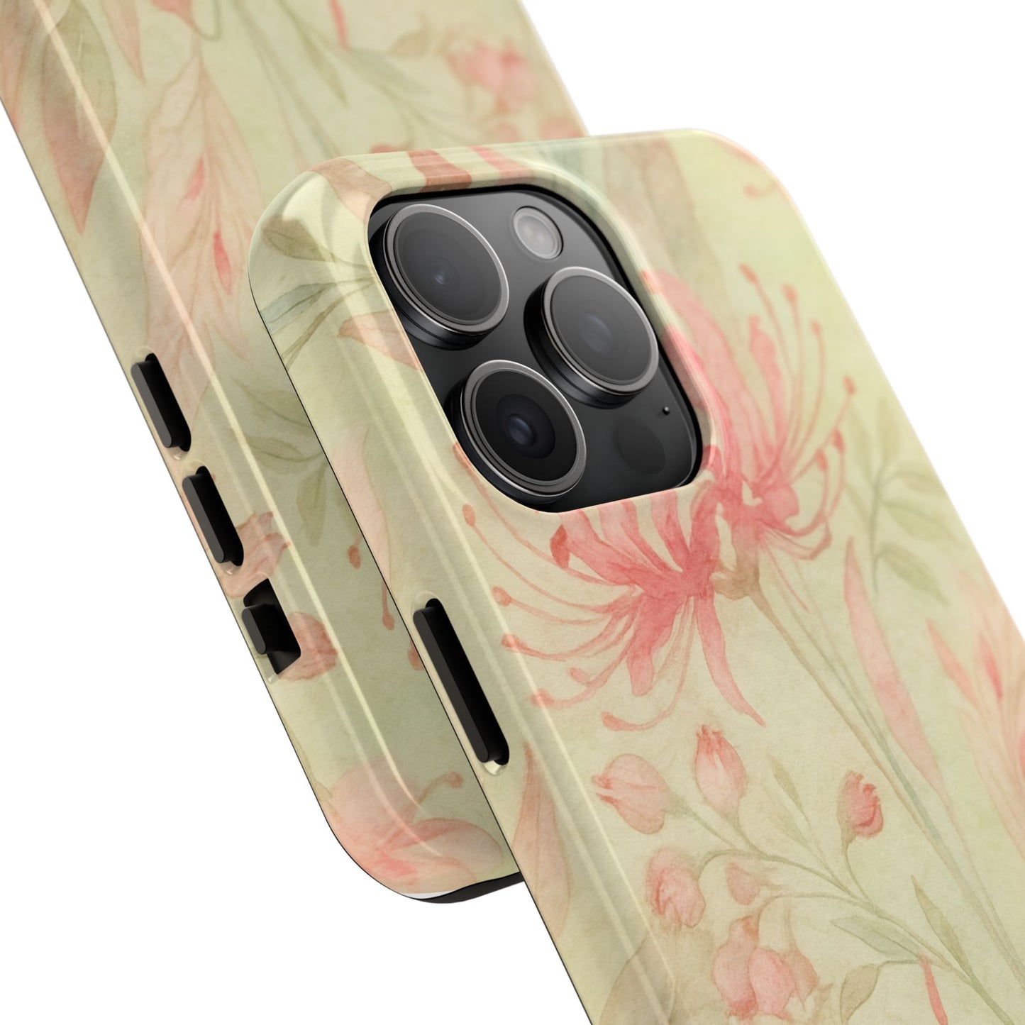 Pink Mint Floral - Protective Phone Case