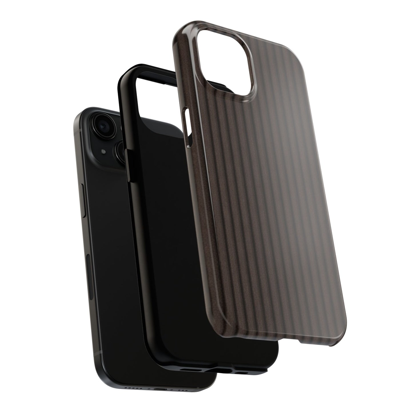 Ribbed Dark Brown Tough Phone Case – Slim Protective Mobile Cover
