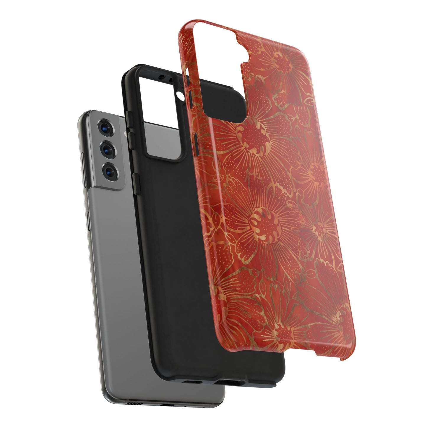 Radiant Red Florals - Protective Phone Case