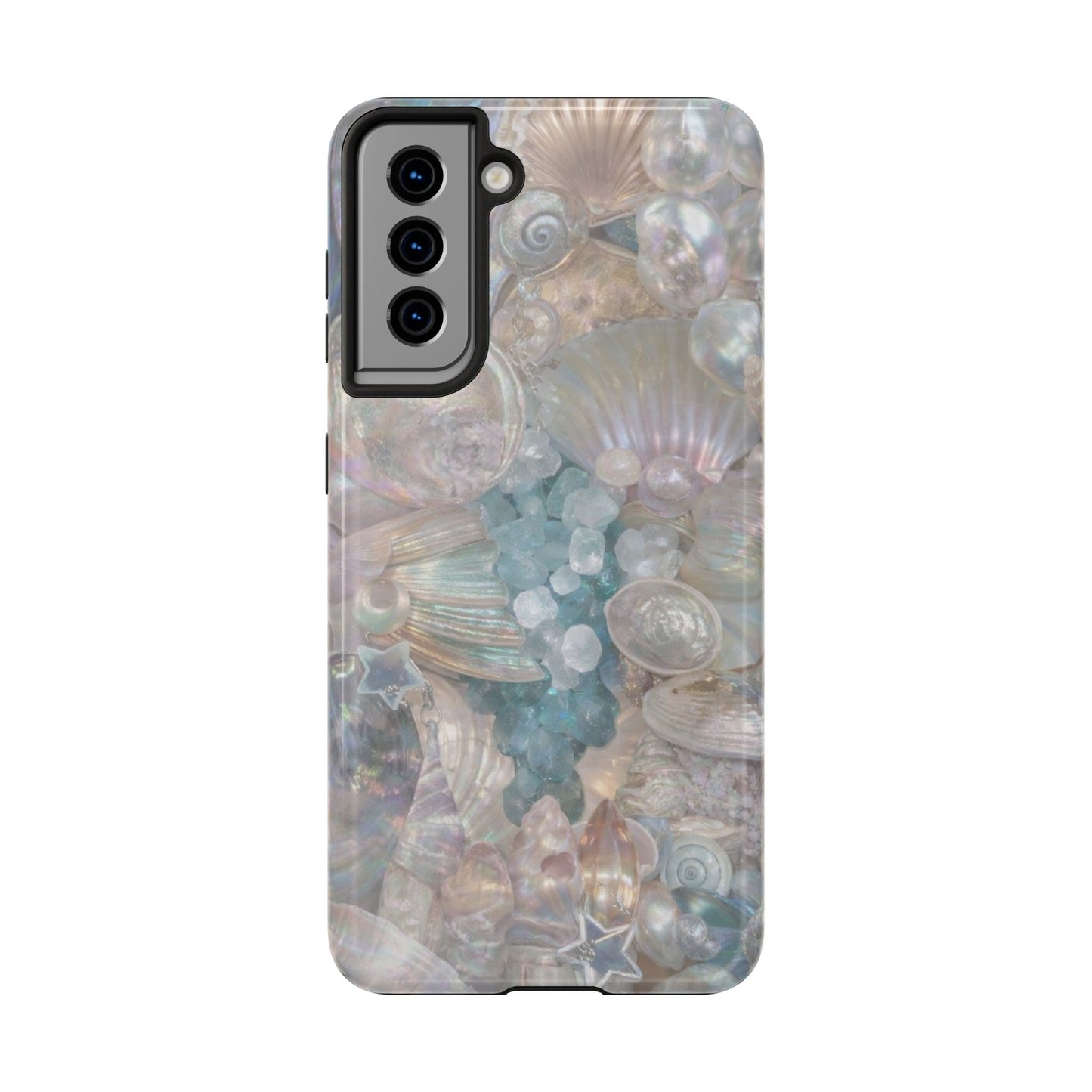 Aquamarine and Shells - Protective Phone Case