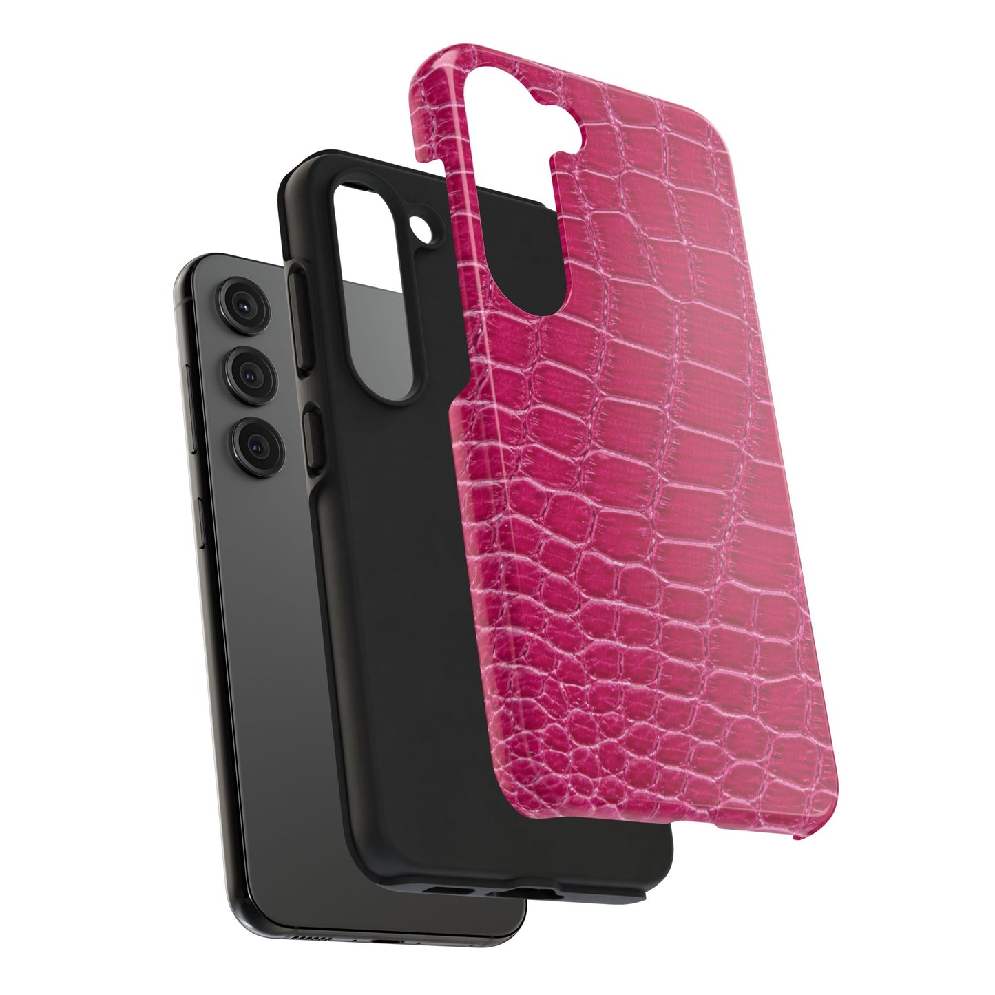 Pink Crocodile Pattern - Protective Phone Case