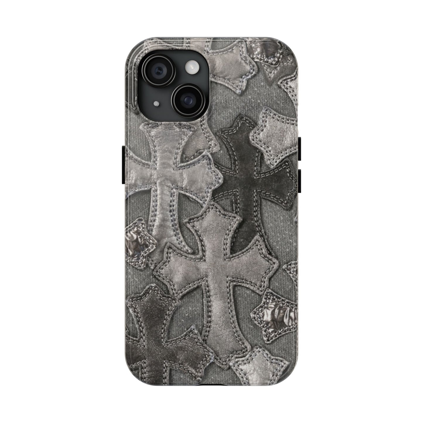 Grey Patchwork Crosses - Protective Phone Case