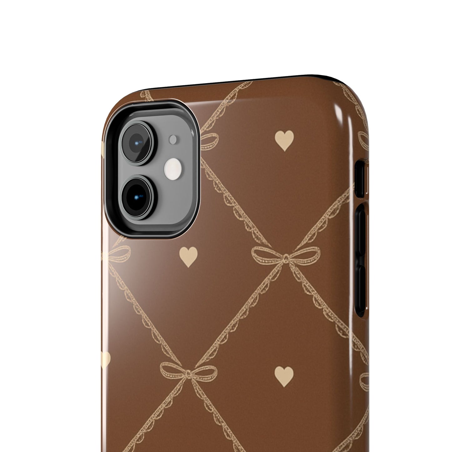 Chocolate Heart Ribbon - Protective Phone Case