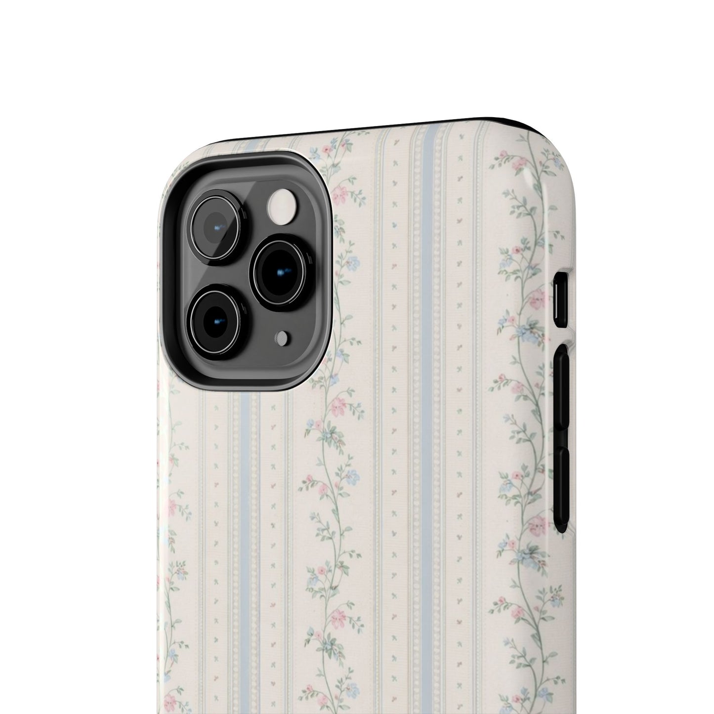 Vintage Floral Stripes - Protective Phone Case