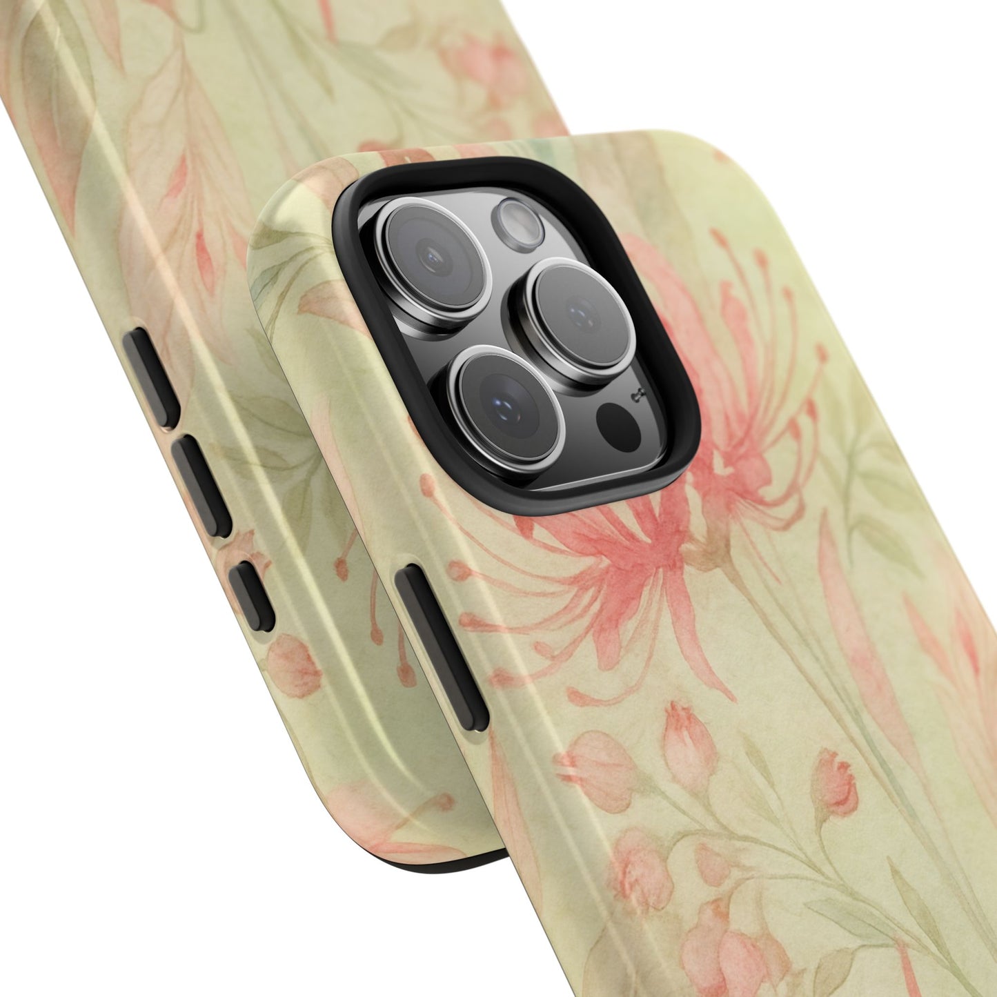 Pink Mint Floral - Protective Phone Case