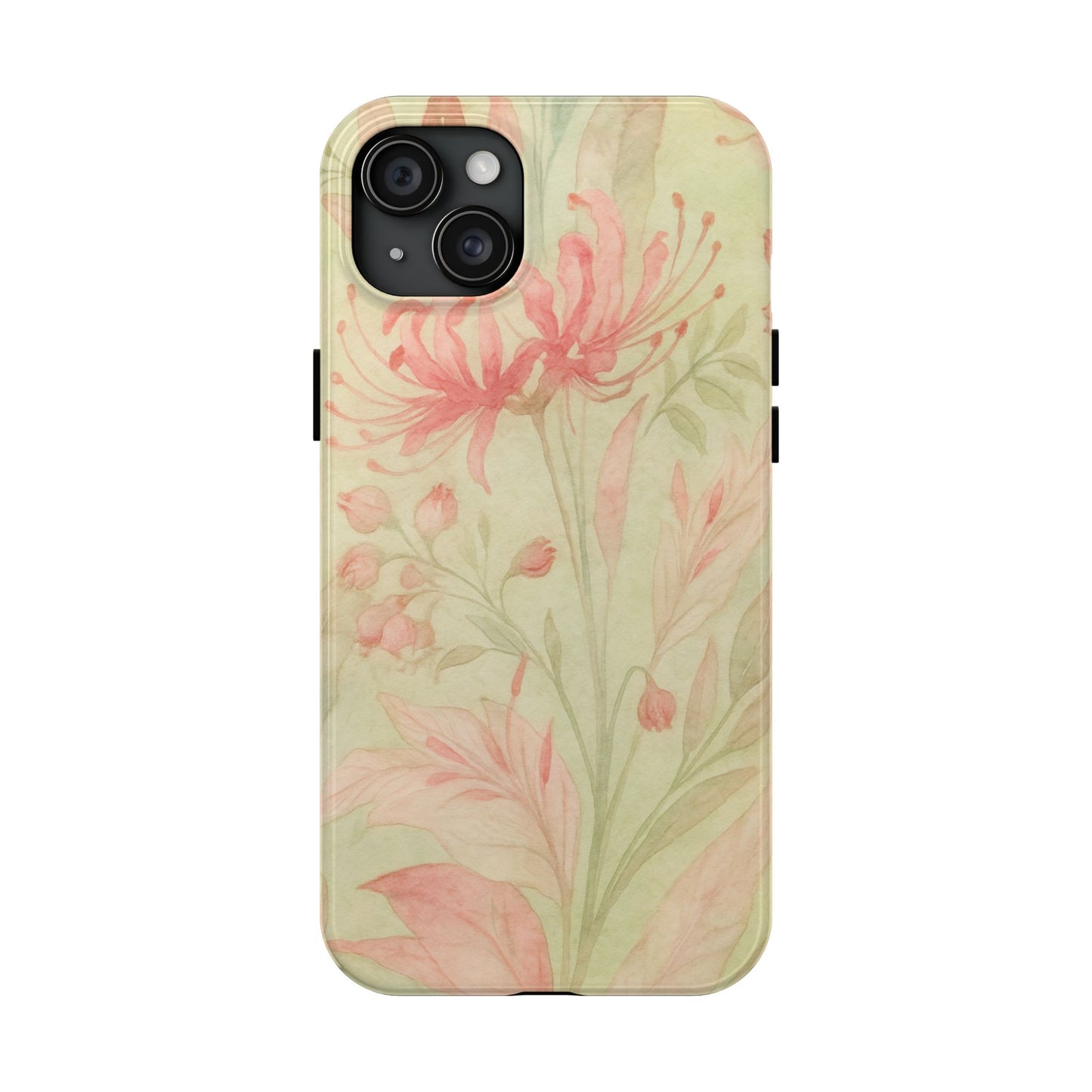 Pink Mint Floral - Protective Phone Case