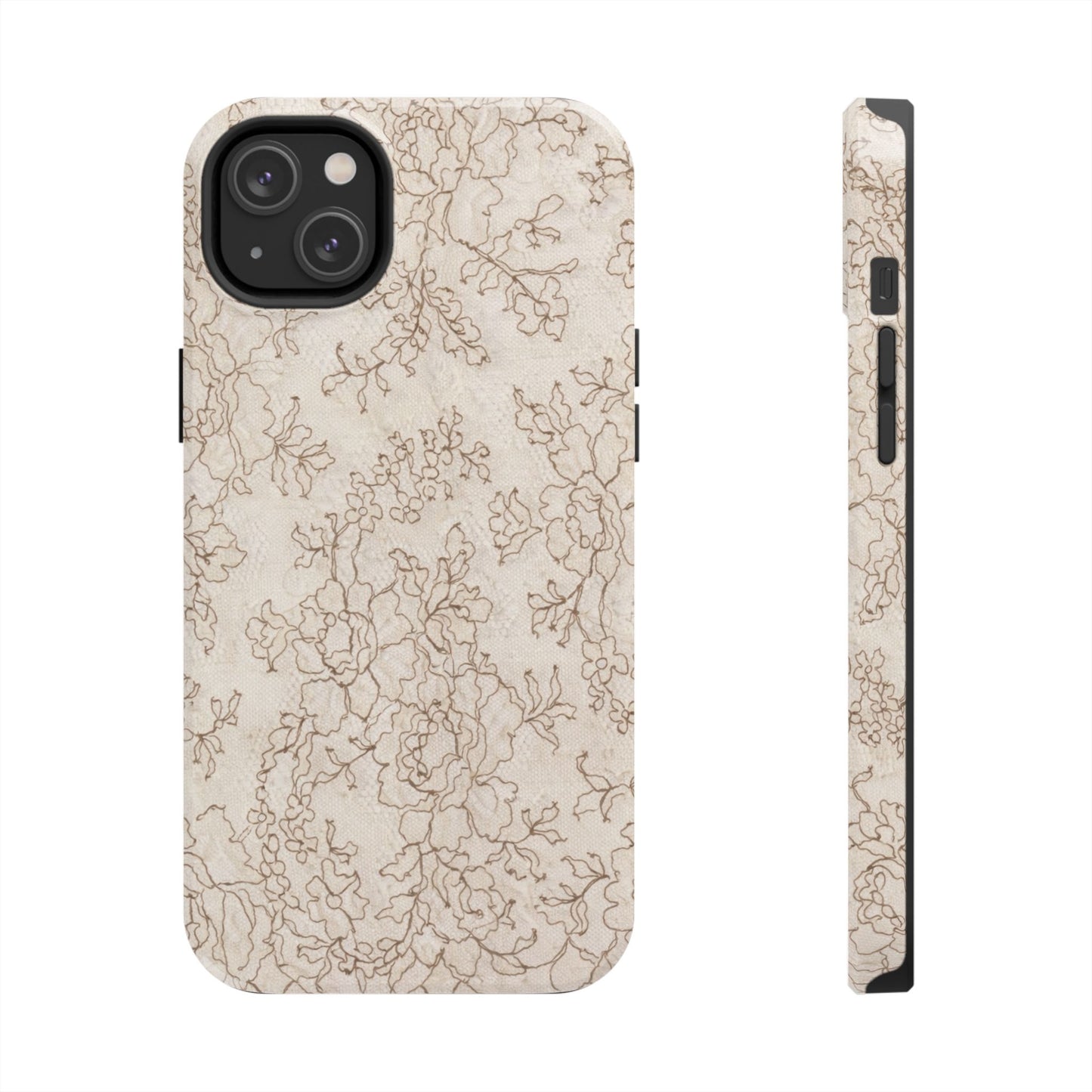 Vintage Beige Lace - Protective Phone Case