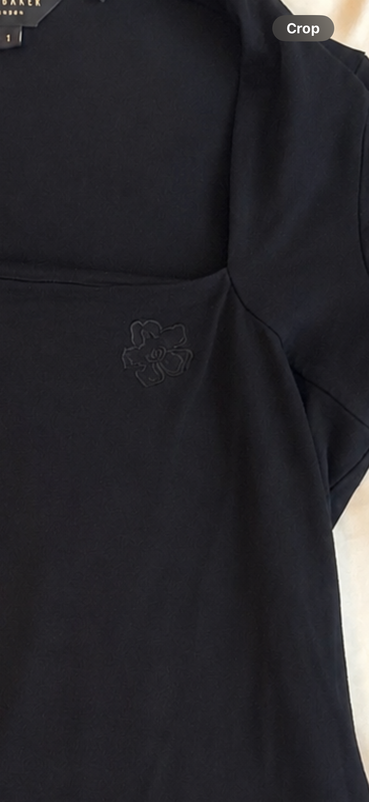 Black Top with Dainty Floral Embrodiery