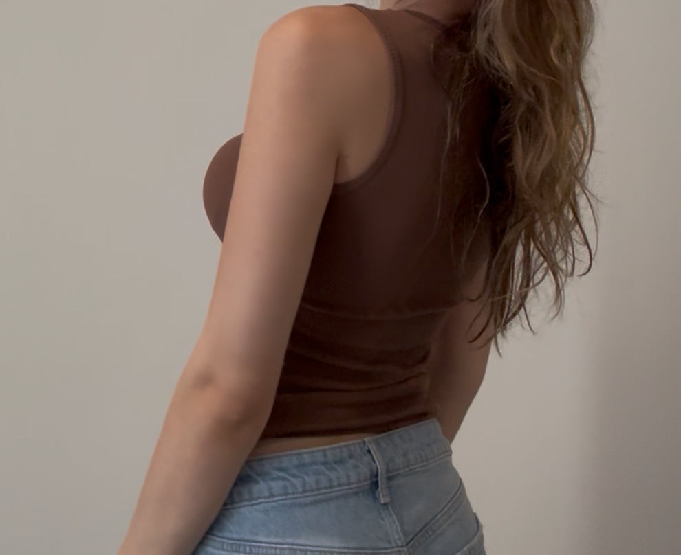 Brown Y2K Top with Sequins
