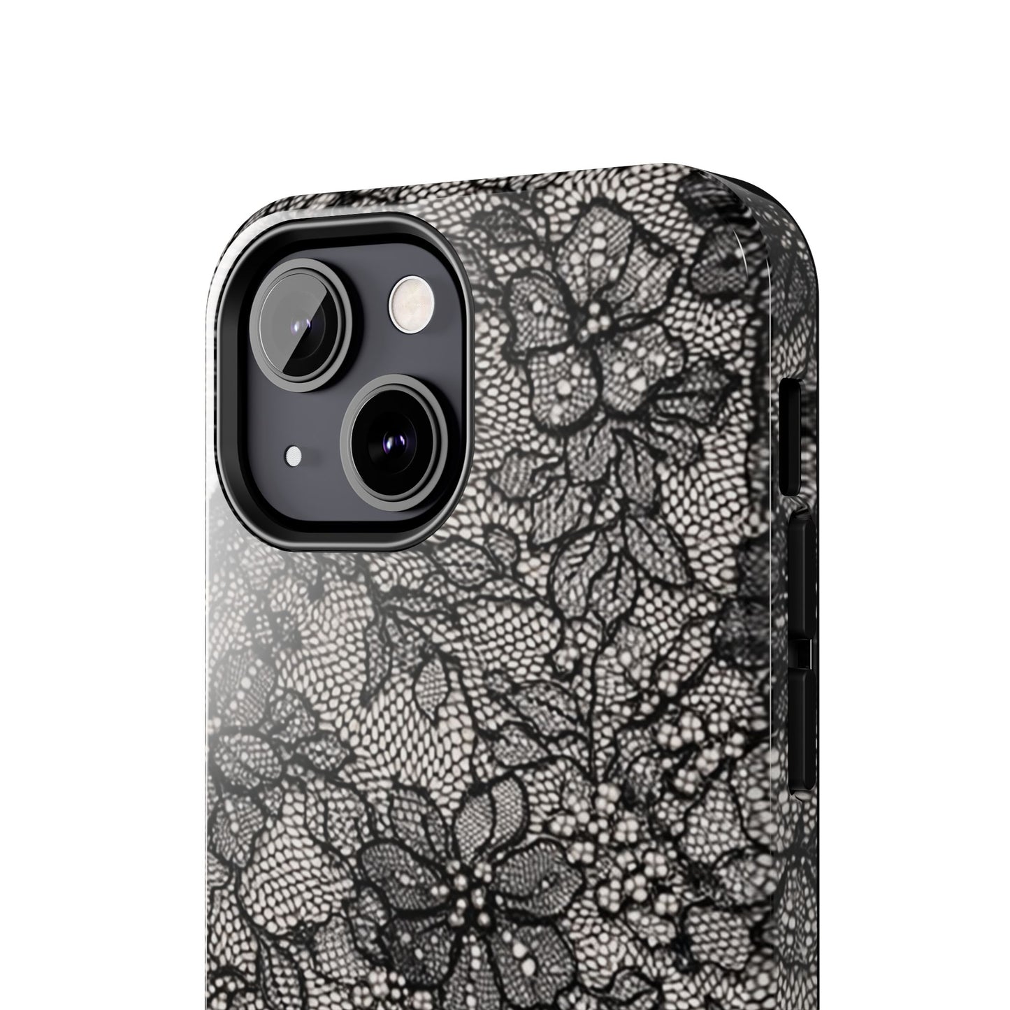 Black Floral Lace - Protective Phone Case