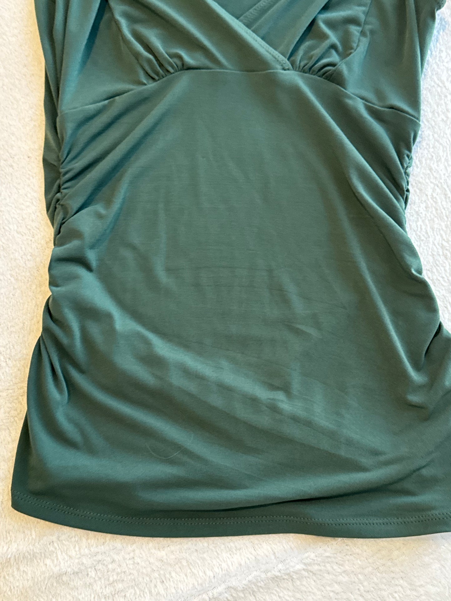 Green Fitted Top with Ruching