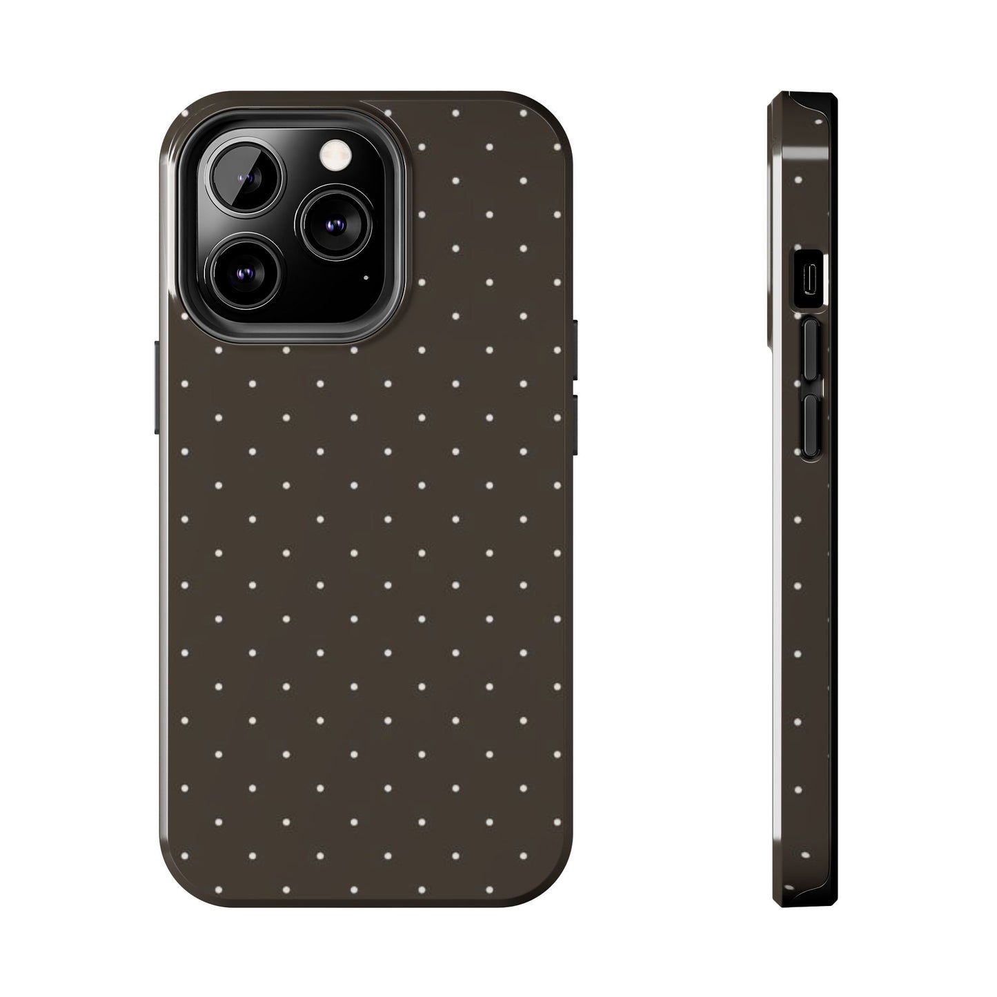 Brown Mini Polka Dot - Protective Phone Case