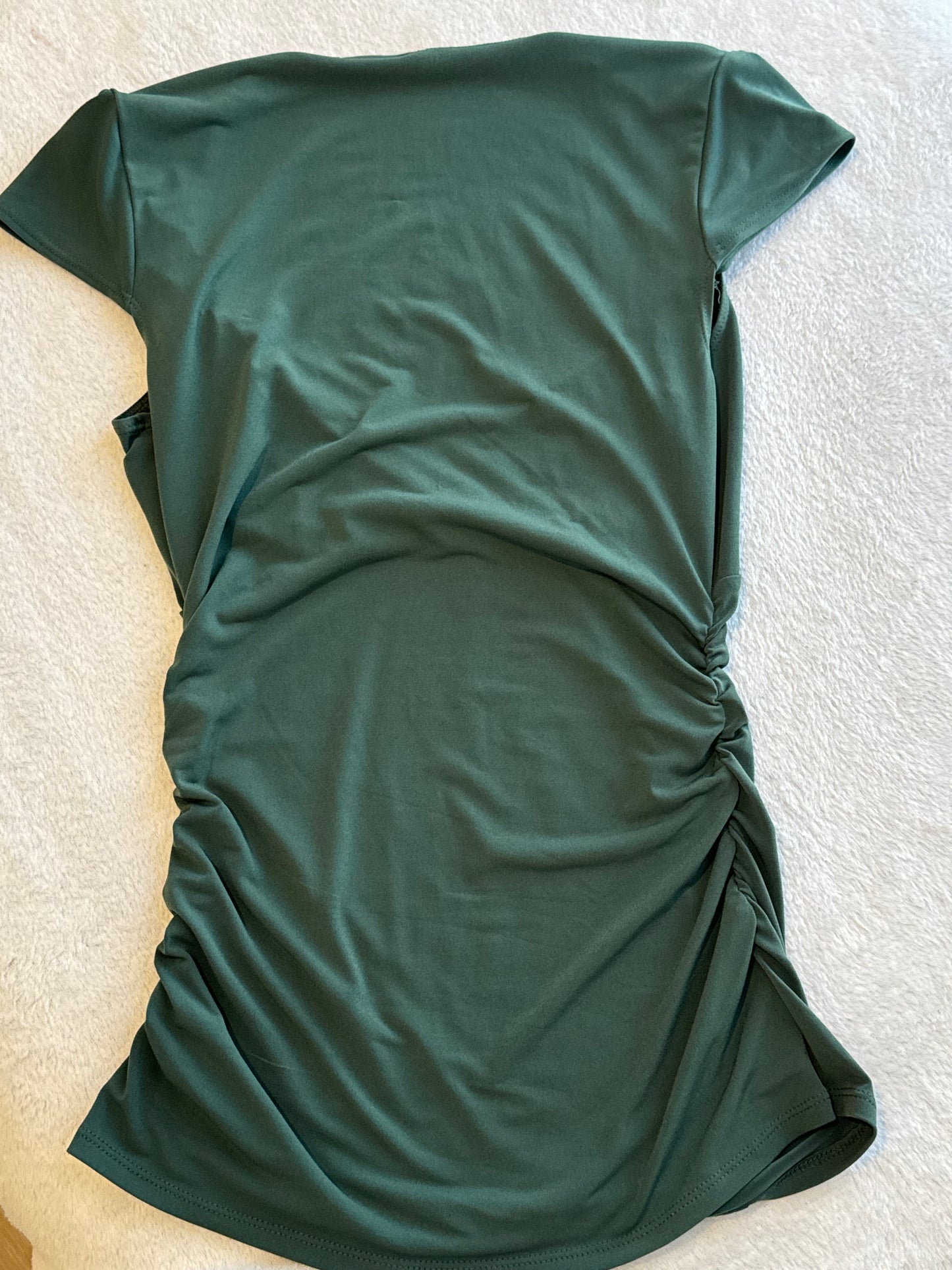 Green Fitted Top with Ruching