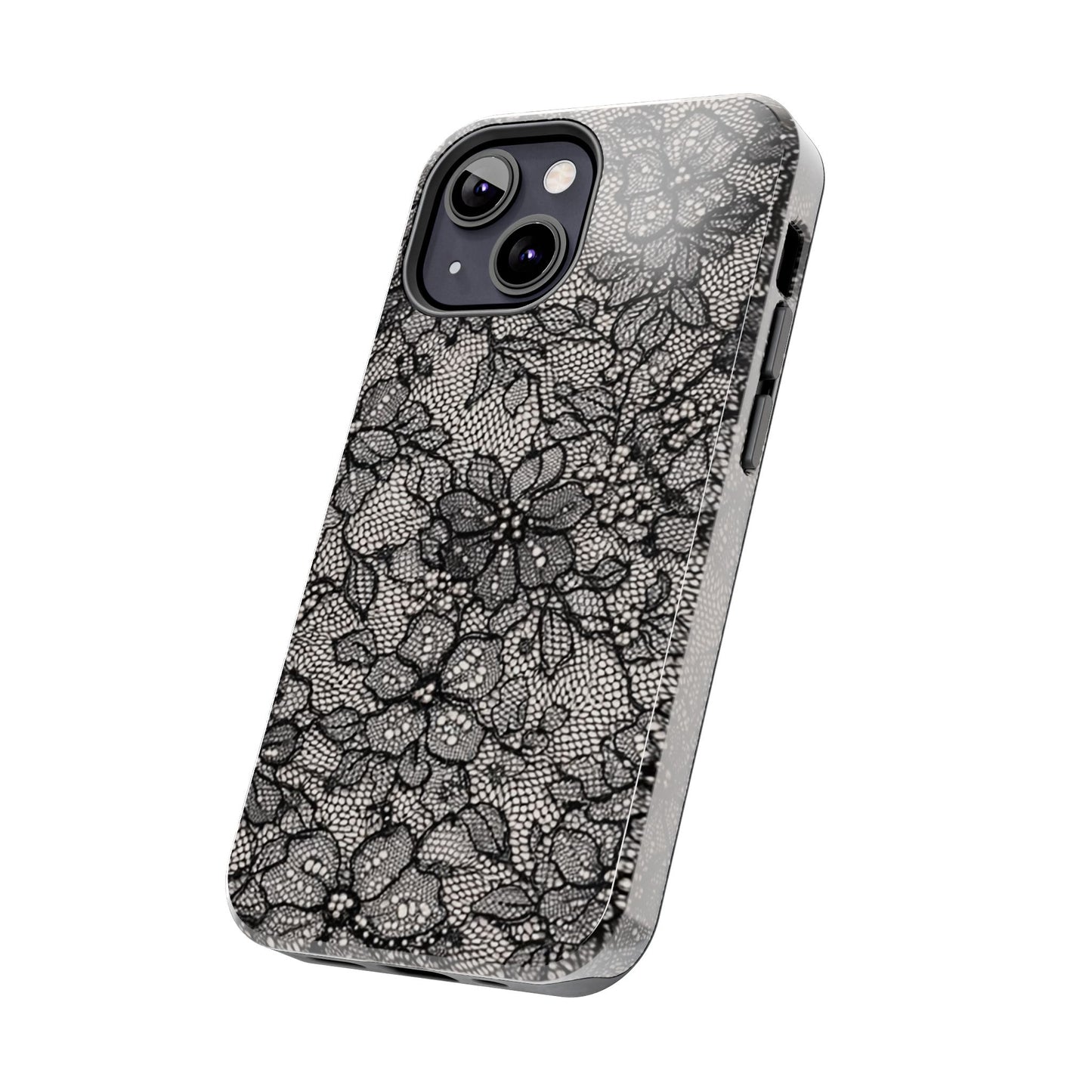 Black Floral Lace - Protective Phone Case