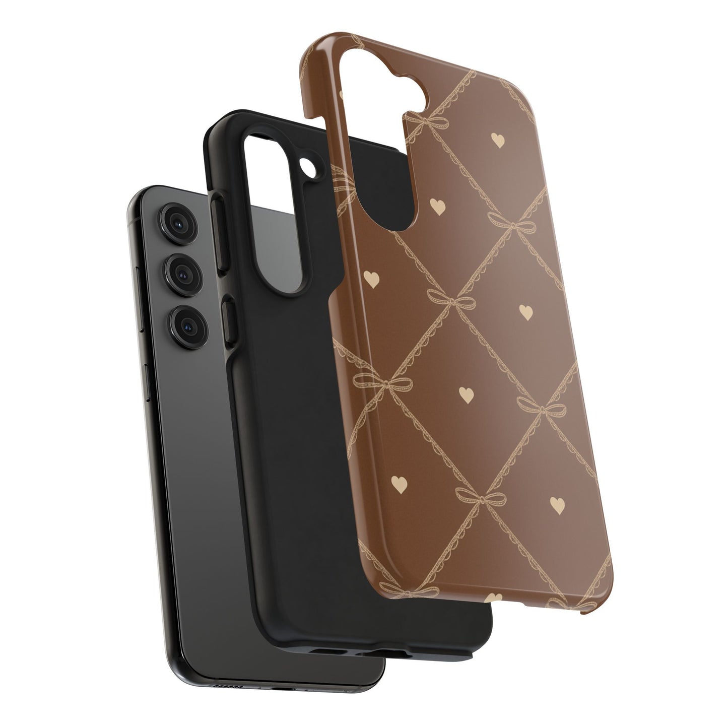 Chocolate Heart Ribbon - Protective Phone Case