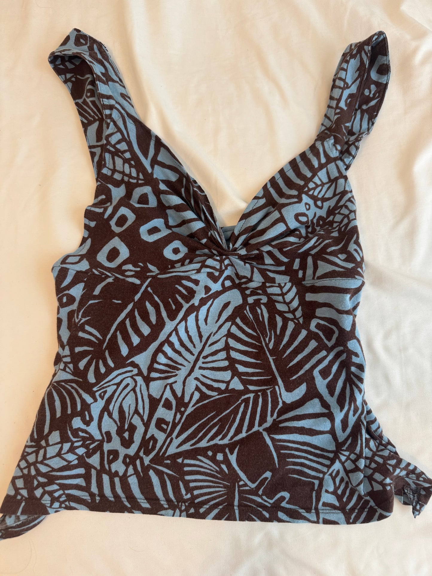 Dark Blue Floral Top