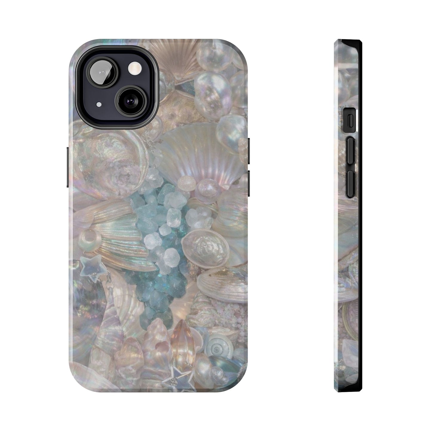 Aquamarine and Shells - Protective Phone Case
