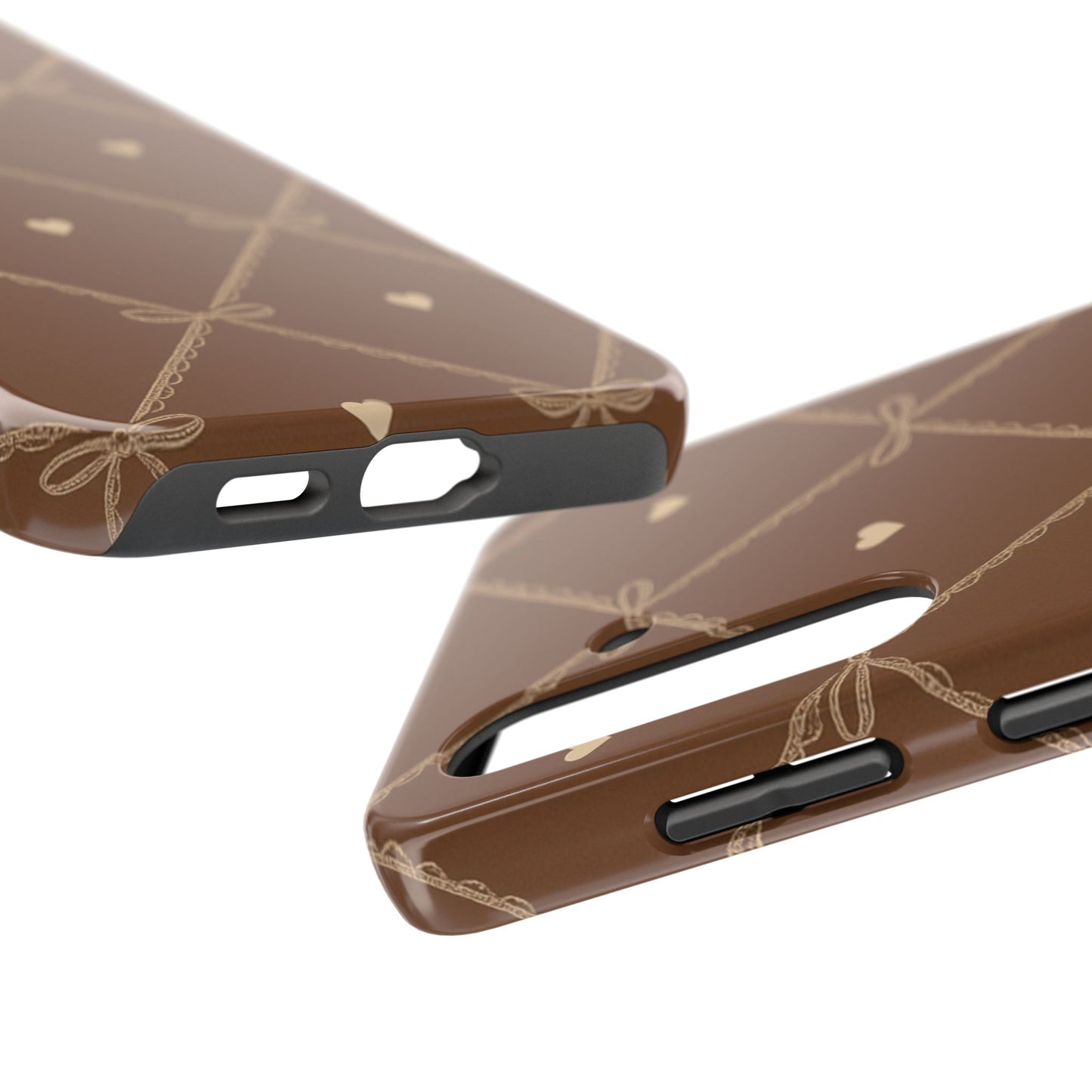 Chocolate Heart Ribbon - Protective Phone Case