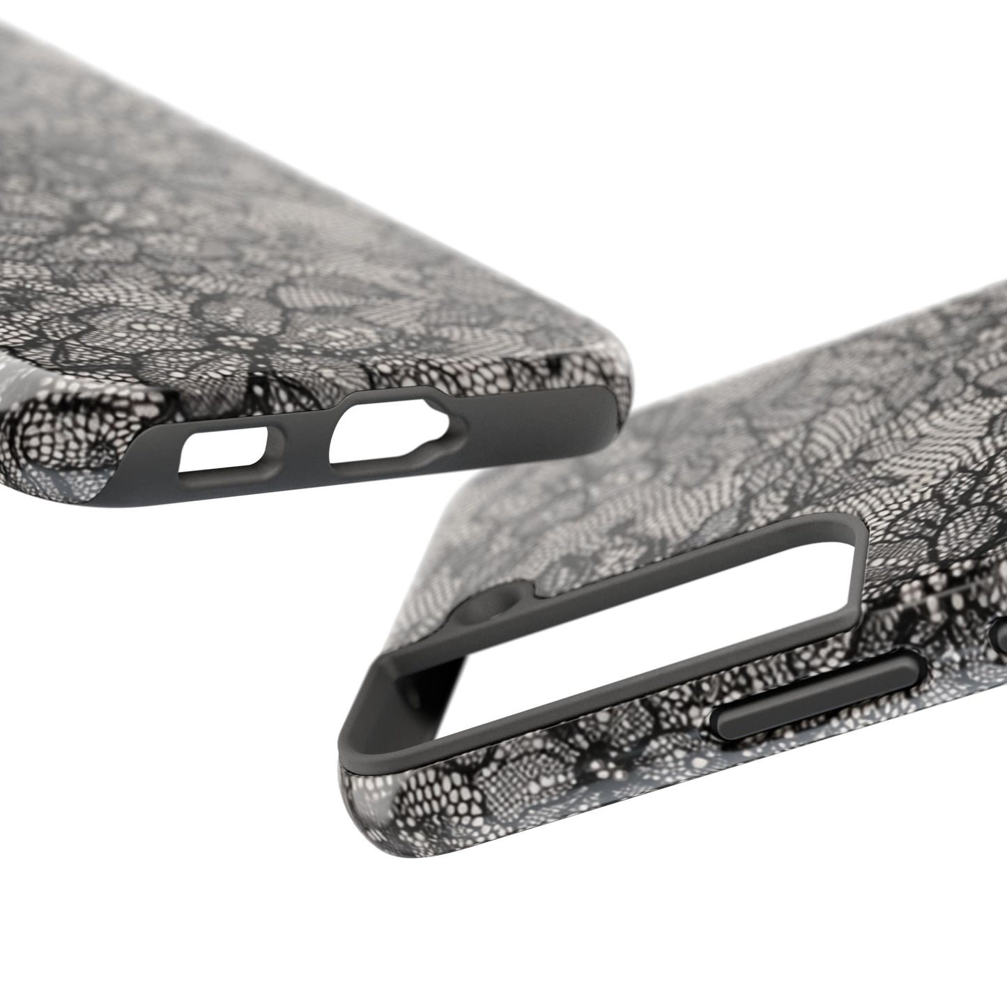 Black Floral Lace - Protective Phone Case