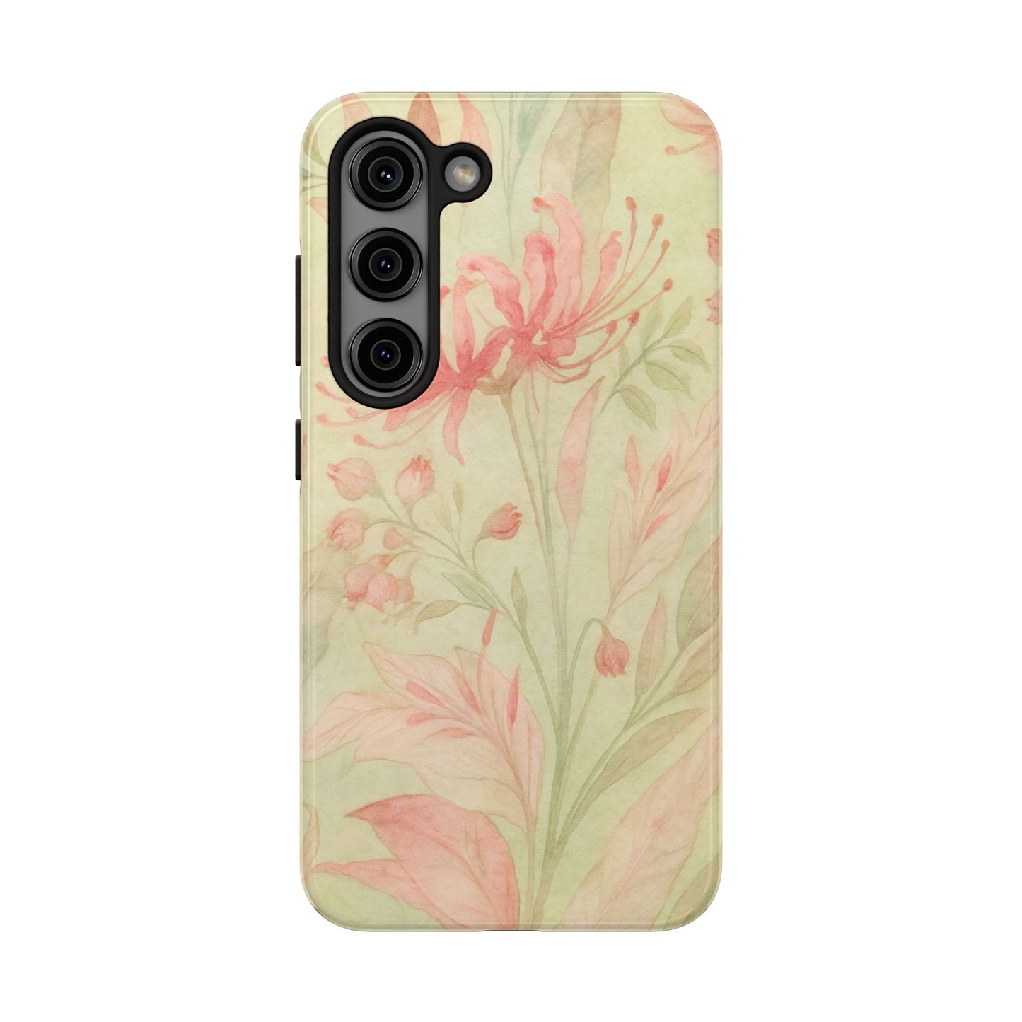 Pink Mint Floral - Protective Phone Case