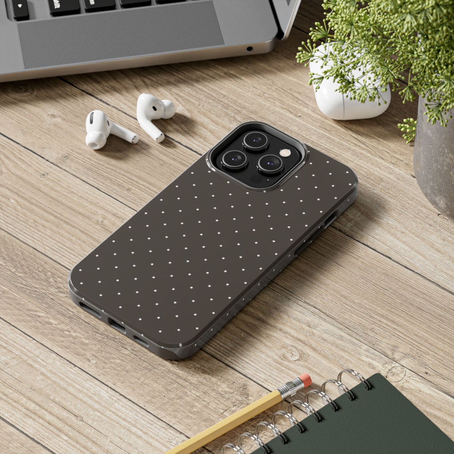 Brown Mini Polka Dot - Protective Phone Case