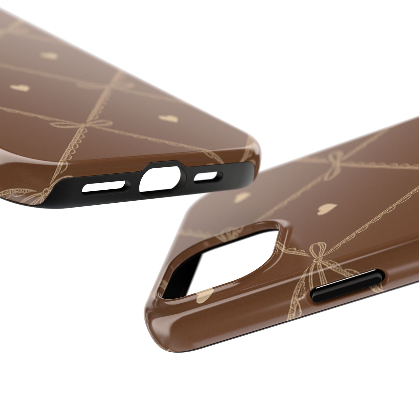 Chocolate Heart Ribbon - Protective Phone Case