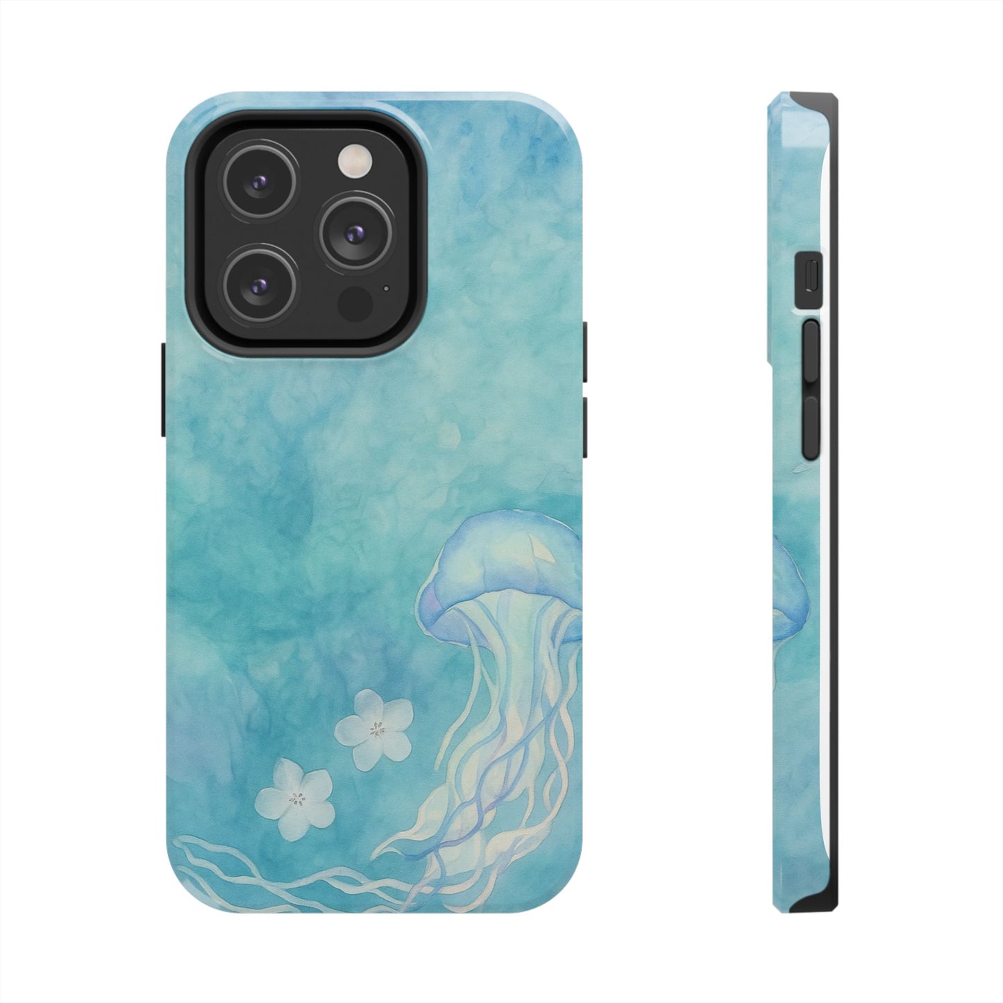 Sea-Blue Jellyfish - Protective Phone Case